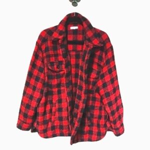 Maurices Buffalo Plaid Red Black Shacket Jacket Size 2X